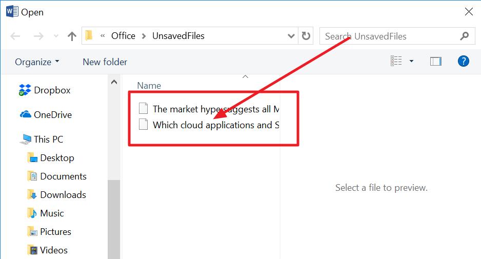 Khôi phục file Word đã mất bằng tính năng Recover Unsaved Documents